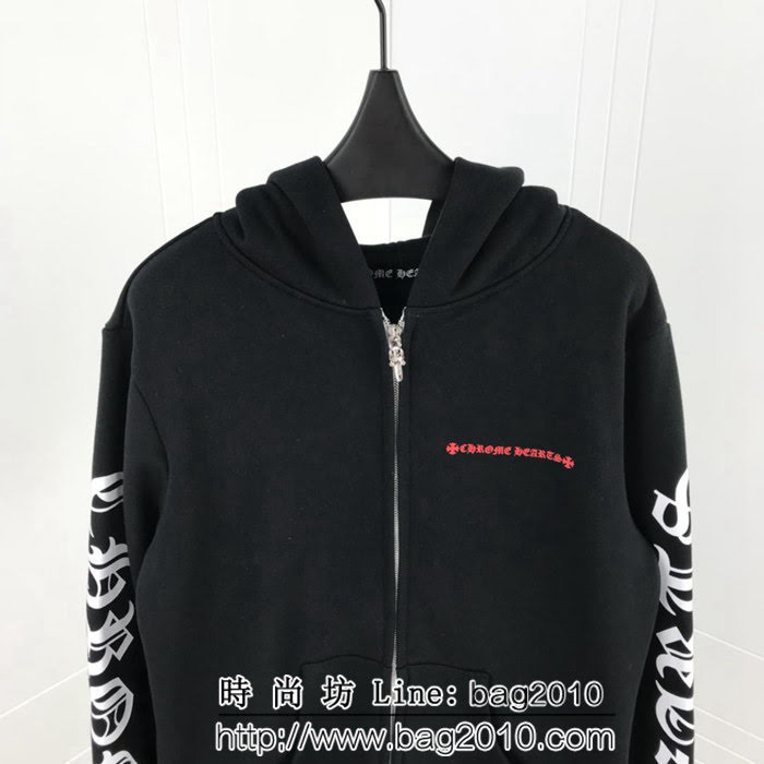 Chrome hearts 克羅心 18ss秋冬新款 梵文印花圖案 加絨加厚拉鏈衛衣 情侶款 ydi1435